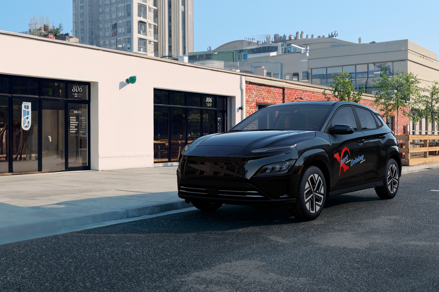 Driving car from Xpert Technical Driving School, focusing on quality driver education in Canada.